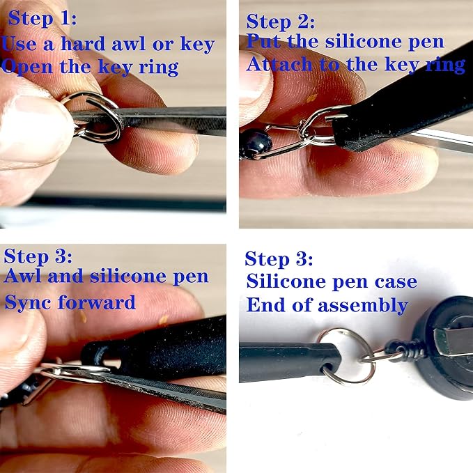 4 Elastic Silicone Pencil Holders, Duty Pull Pen - Image 4