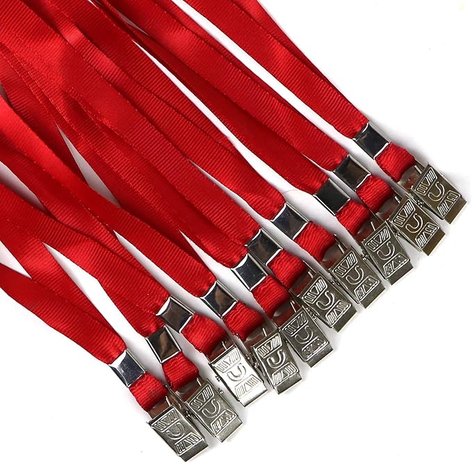 Ollain Lanyards for Id Badges Nylon Neck Flat Cruise Lanyard Bulldog Clips - Image 4