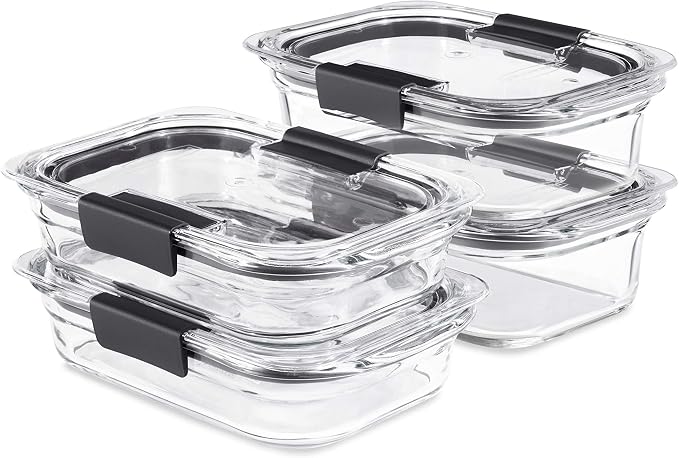 Rubbermaid Brilliance Glass Food Storage set of 4 containers 8 total pieces by Unknown