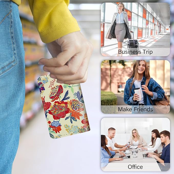 Business Card Holder，PU Leather Business Card Case Color Printing Pattern Card - Image 7
