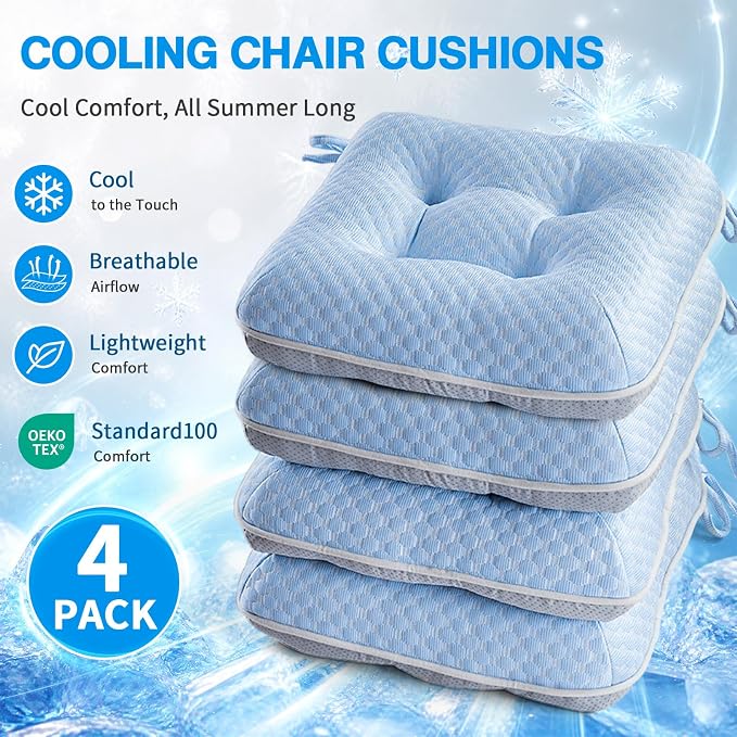 BETU Cooling Chair Cushions Set of 6, 3.5” Thick Seat Cushions, Breathable - Image 8