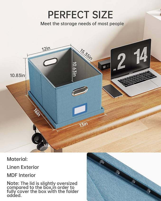 Oterri 2 Pack File Storage Organizer, Filing Box, Portable File Box - Image 3