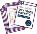 Essex Wares - 6 Pack, Durable Water-Resistant Dry Erase Pocket Document by EssexWares