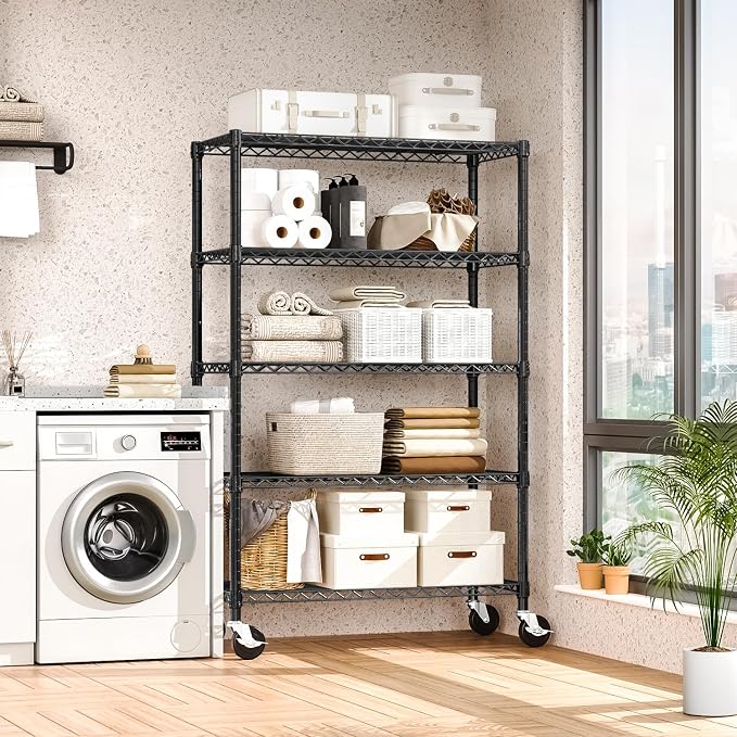 M MZG 5-Shelf Storage Shelves, Wire Shelving Heavy Duty Metal Storage Shelving - Image 7