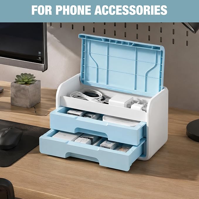 WORKPRO Small Storage Box with 2 Drawers, Flip-Top Lid, Durable ABS Storage - Image 6