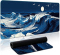 Aesthetic Desk Mat, Cute Moonlit Waves Desk Pad Protector by Zotia