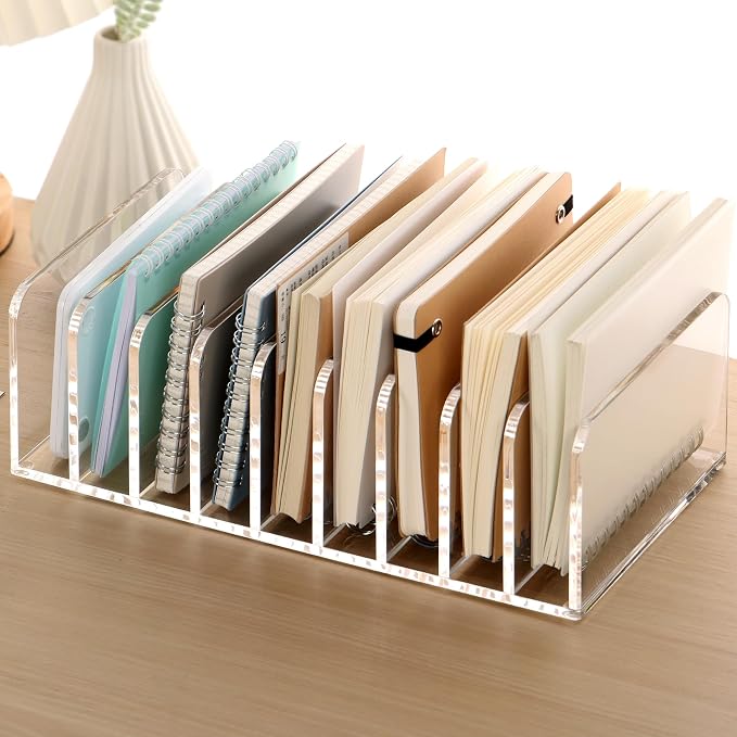 SANRUI Clear Desk Mail Organizer, 9 Compartments Acrylic Office Document Sorter - Image 8