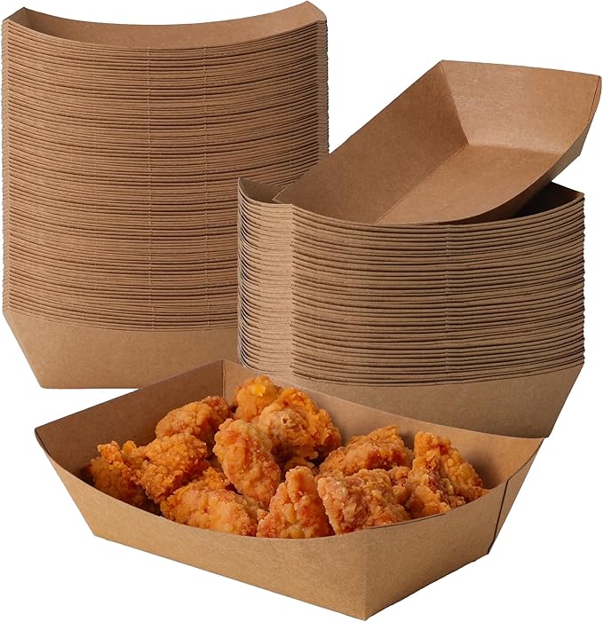 Fit Meal Prep [250 Pack 2 lb Paper Food Boats Heavy Duty Disposable Food Trays by FMPBRANDS