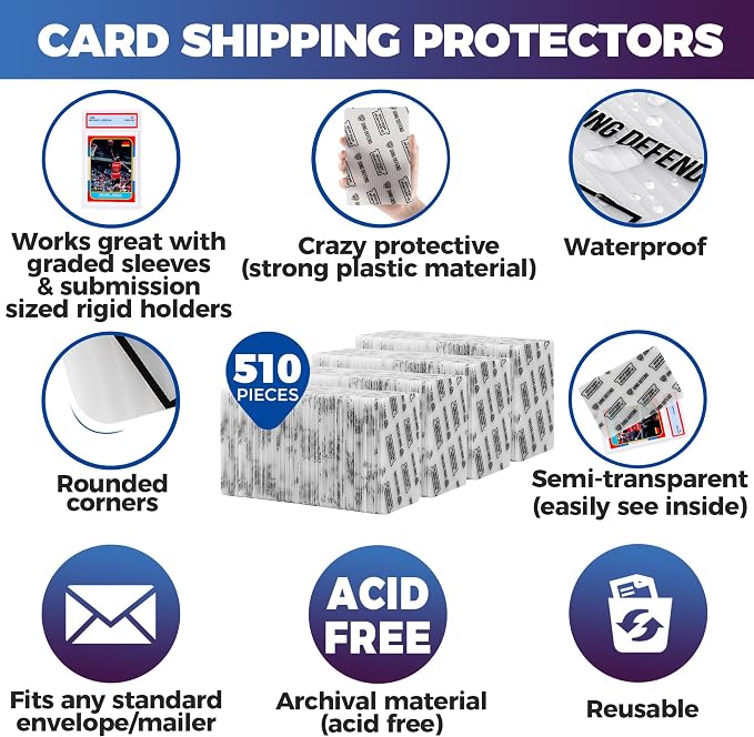 Card Protectors Trading Cards Shipping Supplies, Plastic Semi Rigid Card Holder - Image 4