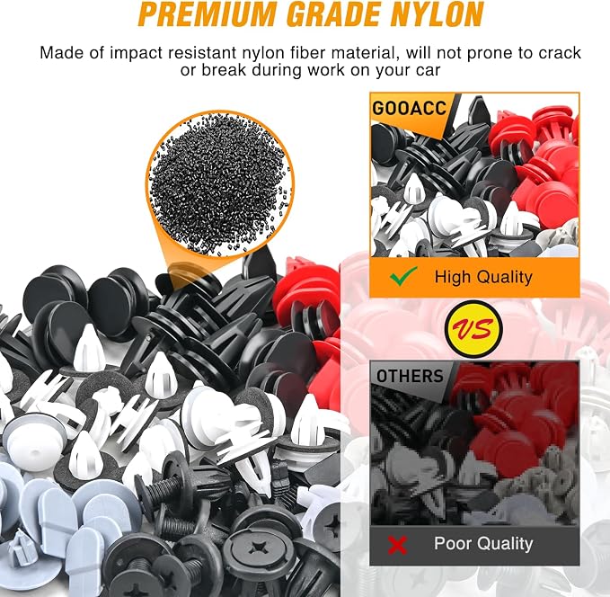 GOOACC 130PCS Body Interior and Exterior Retainer Fastener Clip Rocker Moulding - Image 4