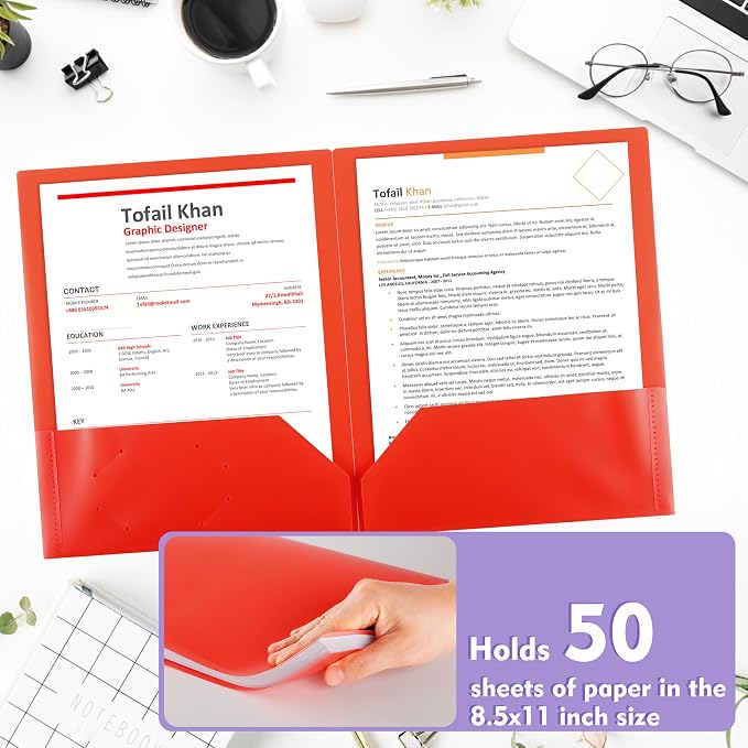 pmybupo 6 Pack Plastic Folders - Image 4