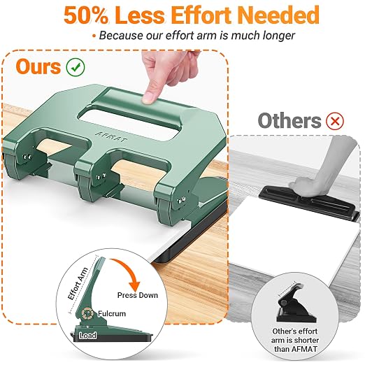 AFMAT Heavy Duty 3 Hole Punch, 3 Hole Puncher - Image 3