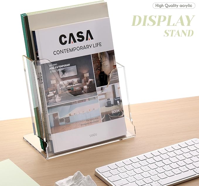 HeZone Acrylic Brochure Holder 8.5X11Inch, Magazine Pamphlet, Booklet Holder - Image 4