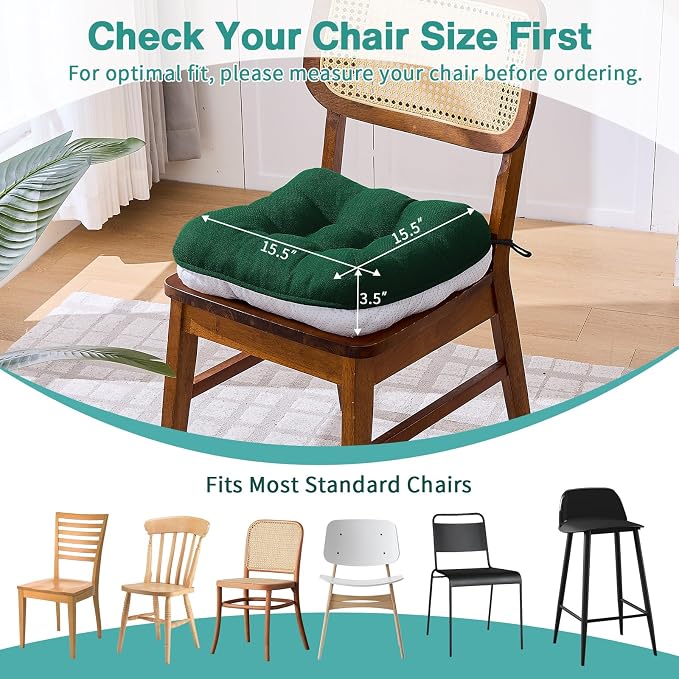 BETU Chair Cushions for Dining Chairs Set of 4, 3.5" Thick Kitchen Table Chair - Image 4