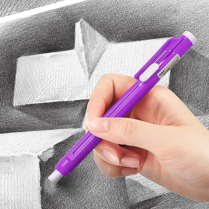 Retractable Mechanical Eraser Pen, Pen-Style Erasers, 5 Pack - Image 5