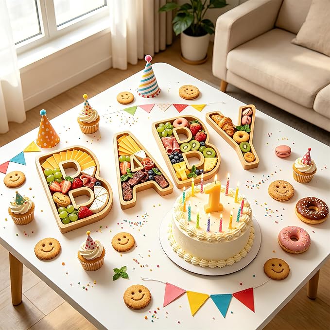 4PCS Baby Charcuterie Board Letters- Fillable Letter Food Serving Tray - Image 7