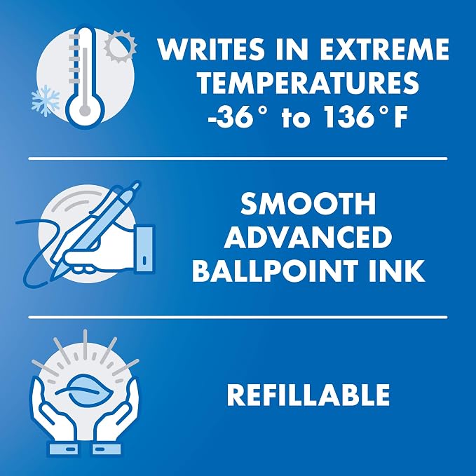PILOT Acroball PureWhite Advanced Ink Refillable & Retractable Ball Point Pens - Image 3