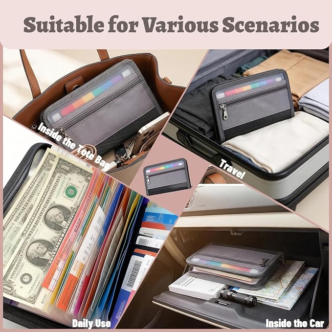 2pcs Portable Receipt Organizer & Coupon Holder, 12 Pockets Accordion Expanding - Image 7