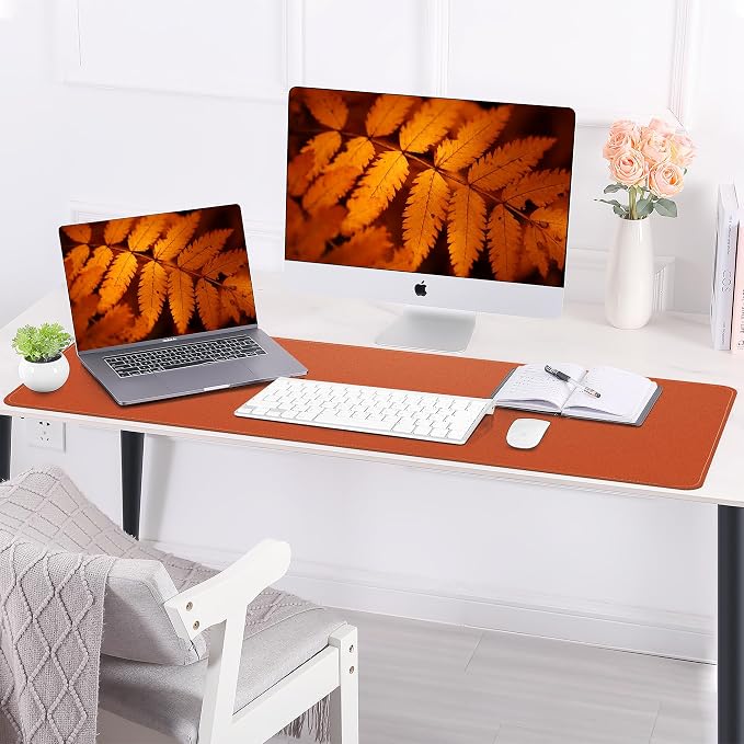 AFIING Desk Mat 47.2" x 17", Leather Desk Pad Protector - Image 5