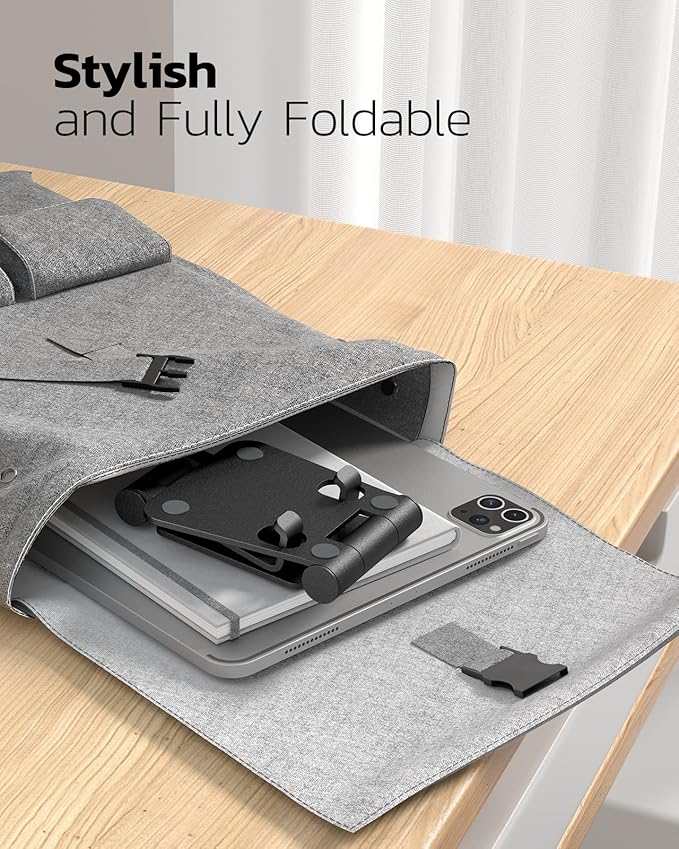 Nulaxy Dual Folding Cell Phone Stand, Fully Adjustable Foldable Desktop Phone - Image 5