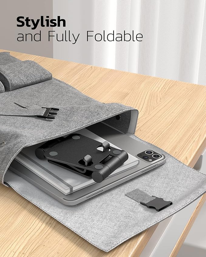 Nulaxy 2 Pack Dual Folding Cell Phone Stand, Fully Adjustable Foldable Desktop - Image 6