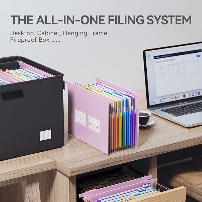 ThinkTex Plastic Expanding Hanging File Folders, 7 Innovative 1.2" Accordion - Image 6