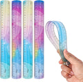 Grevosea 4 Pieces Flexible Rulers, 30cm/12inch Plastic Ruler Shatterproof by Unknown