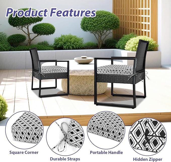 IPYNBAP Outdoor Chair Cushions Set of 4 -Waterproof Outdoor Seat Cushions - Image 5