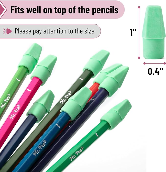 Mr. Pen- Pencil Erasers Toppers, 120 Pack, Erasers - Image 3