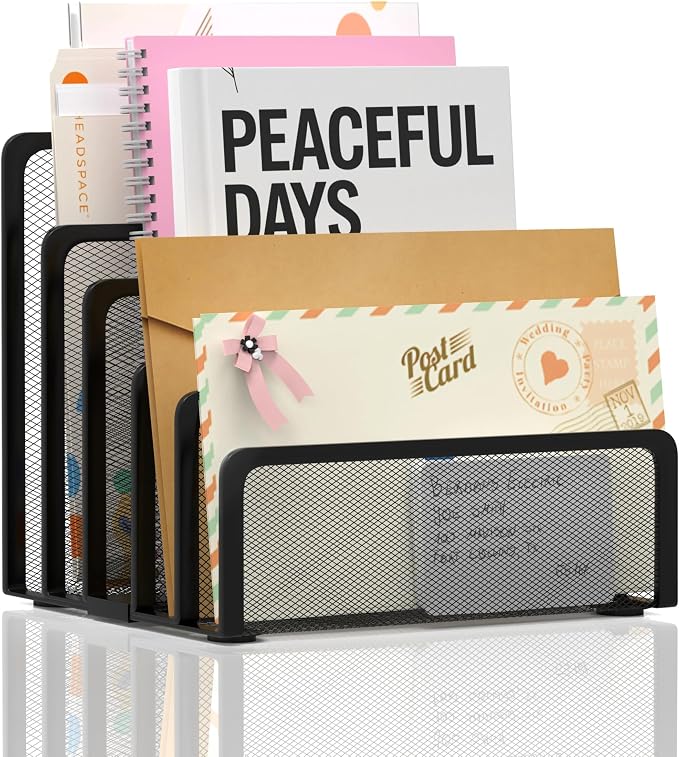 Mail Organizer with 5 Slot, Metal Mail Holder by Unknown