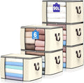 90 L Large Storage Bags, 6 Pack Clothes Storage Bins Foldable Closet Organizers by BuddingJoy-BuildaJoyfulLifeforYou