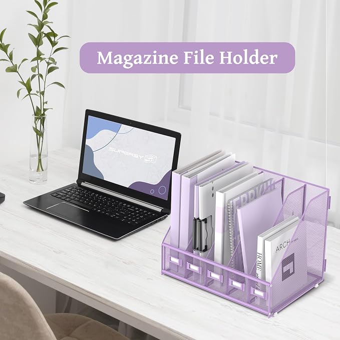 SUPEASY Desk Organizers Metal Desk Magazine File Holder - Image 7