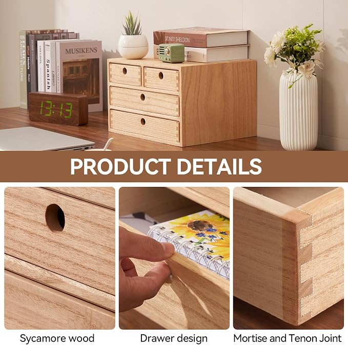 KIRIGEN Wood Desktop Storage Cabinet - Image 6
