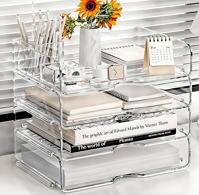 DCA Large Capacity Desk Organizer, 4 Tier Paper Organizer, File Organizer - Image 3