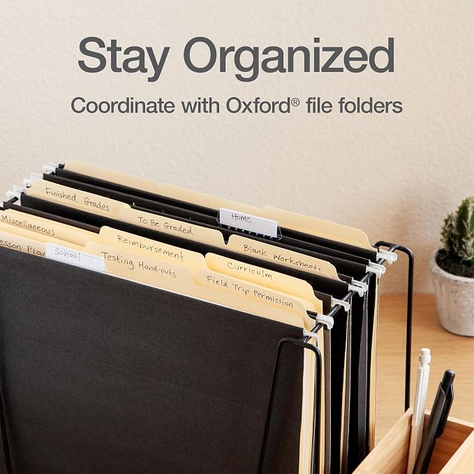 Oxford Hanging File Folders, 6 Pack, Letter Size, 1/5 Cut - Image 6