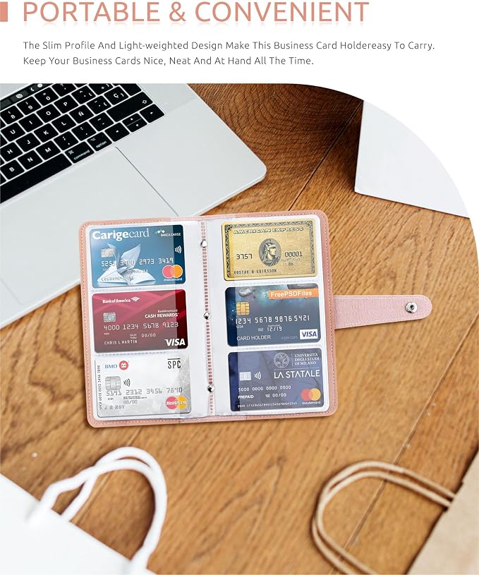 Credit Card Holder, Leather Business Card Organizer - Image 6