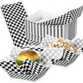 Geosar 100 Pcs Gingham Party Supply Disposable Paper Food Tray Bulk Disposable by Geosar