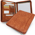 Embossed Faux Leather Zippered Padfolio by FORTAVEM
