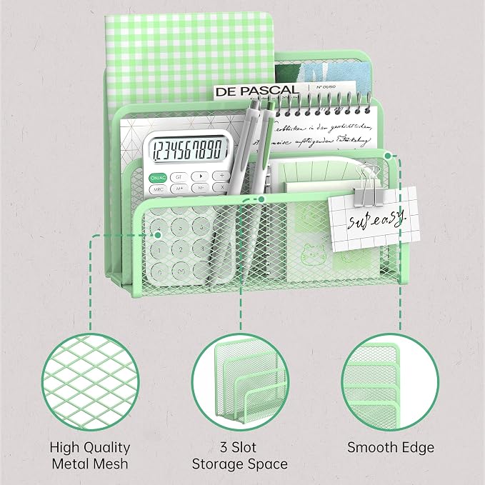 SUPEASY Mail Organizer for Desk, Mesh Metal Mail Holder Countertop - Image 4