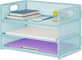 Marbrasse 3 Tier Paper Organizer Letter Tray, Mesh File Organizer by Marbrasse