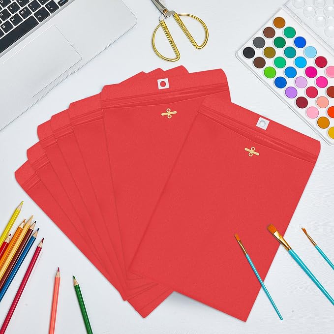 Geyee 100 Pcs Clasp Manilla Envelopes 6 x 9 Inch Gummed Colored Envelopes - Image 5