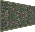 Dark Green Floral XXL Desk Mat, Extra Large Mouse Pad by OUNNTC