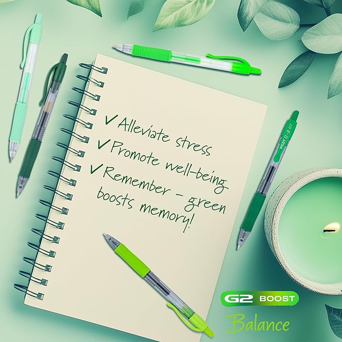 Pilot G2 Premium Gel Roller Pens, G2 Boost Green Pens Pack, The Colors of - Image 3