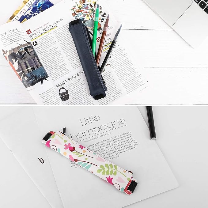 MoKo Pencil Case, PU Leather Pen Pencil Pouch Holder Stationery Zipper Bag - Image 7