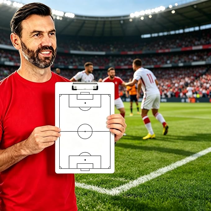 Soccer Coaching Board Dry Erase Soccer Tactics Clipboard Double Sided Coaching - Image 6