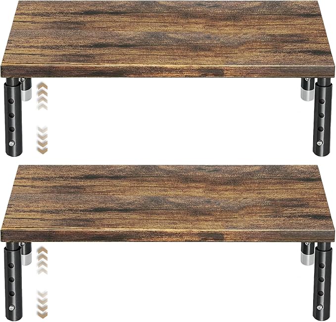 ECOLOVI Adjustable Wood Computer Monitor Stand Riser by ECOLOVI