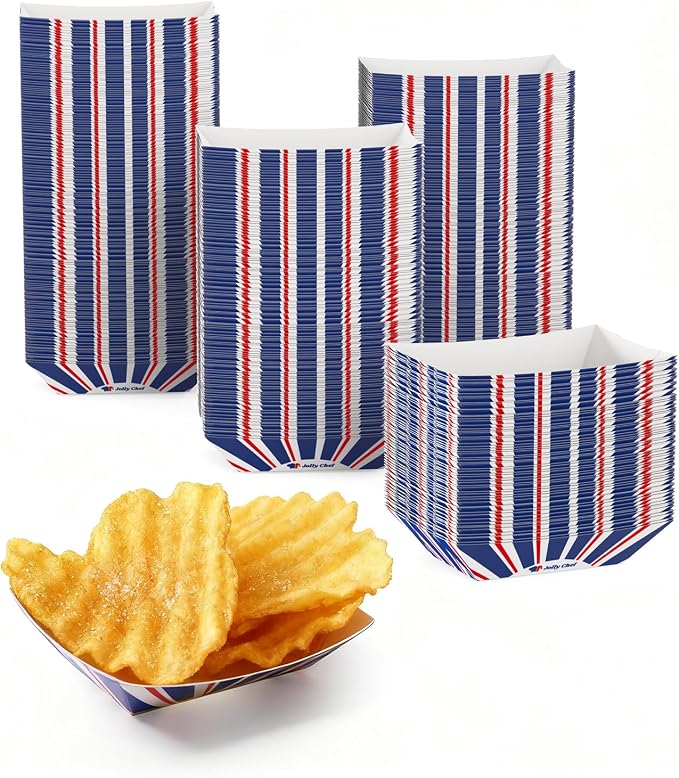 JOLLY CHEF 250 Pack 1/4 Lb Paper Food Trays, Mini Disposable Food Boat by JOLLYCHEF