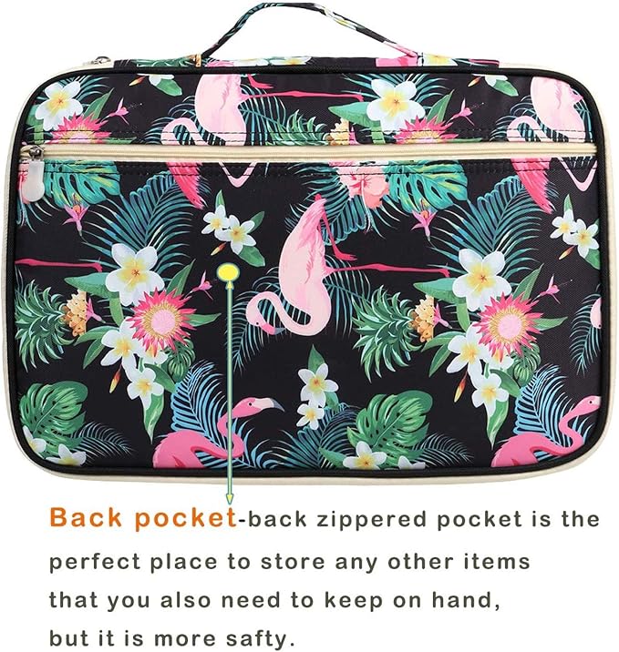 JAKAGO A4 Travel Portfolio Multifunctional Document Organizer Zippered Case - Image 5