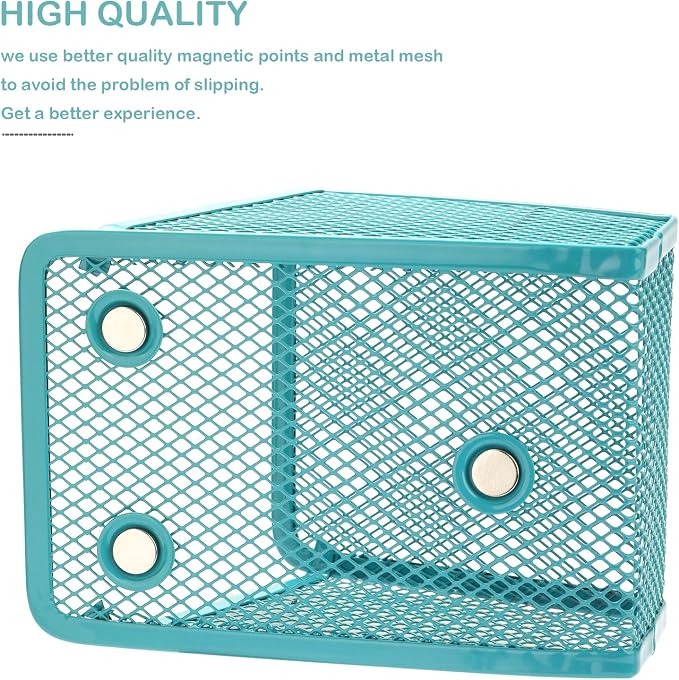 Magnetic Pencil Holder, Mesh Stainless Steel Pen Basket, Metal Writing Utensil - Image 4