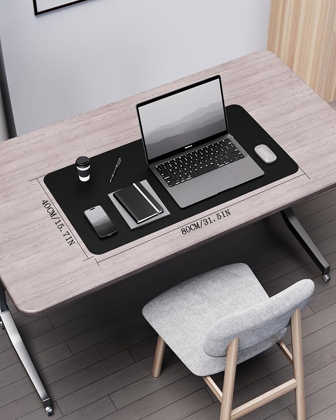 YSAGi Double-Sided Desk Pad, 31.5"x15.7"Leather Desk Mat, Eco Cork Desk Pad - Image 2